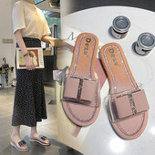 Papuci de dama moderni in patru culori cu un element stralucitor