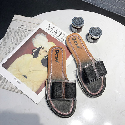 Papuci de dama moderni in patru culori cu un element stralucitor