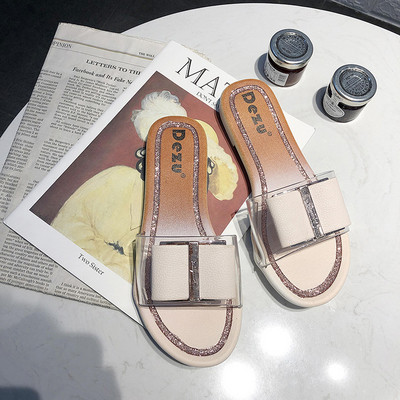 Papuci de dama moderni in patru culori cu un element stralucitor