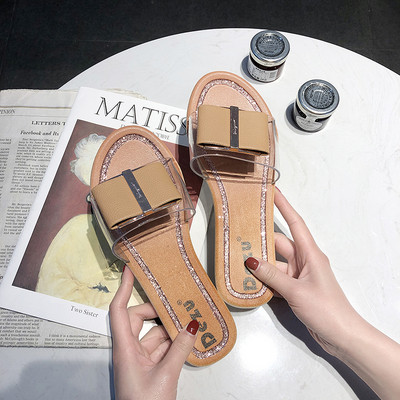 Papuci de dama moderni in patru culori cu un element stralucitor