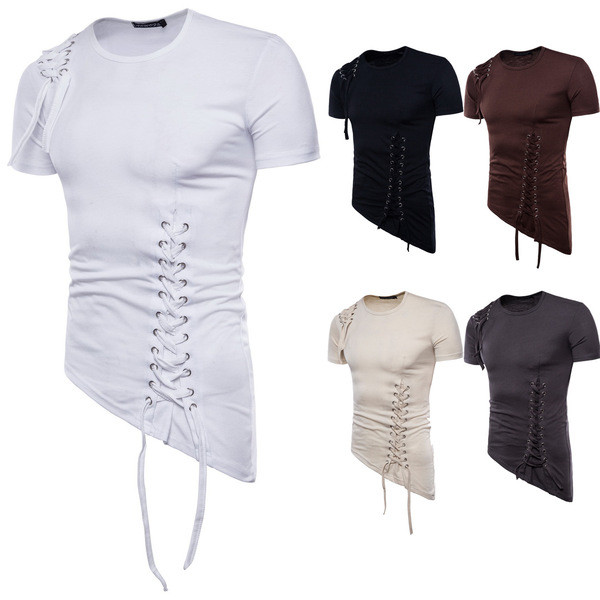 Tricou barbatesc modern in mai multe culori cu cravate-model asimetric