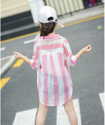 Μοντέρνο παιδικό πουκάμισο για τα κορίτσια σε δύο χρώματα