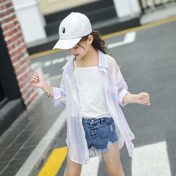 Μοντέρνο παιδικό πουκάμισο για τα κορίτσια σε δύο χρώματα