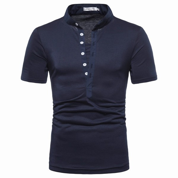 Modern férfi póló különböző színekben, gombokkal