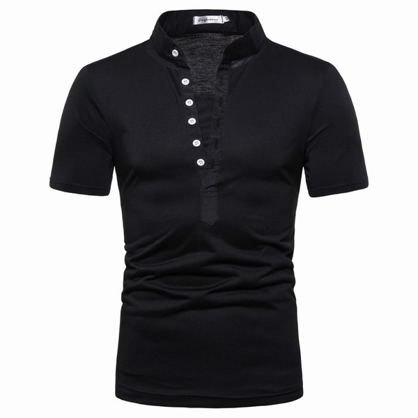 Modern férfi póló különböző színekben, gombokkal