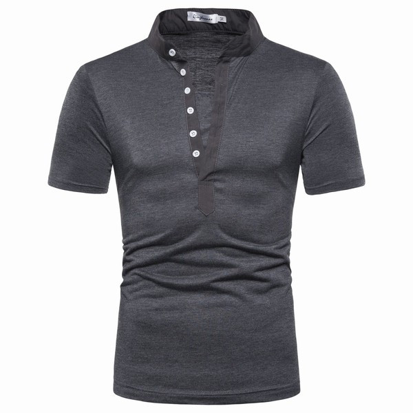 Modern férfi póló különböző színekben, gombokkal