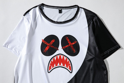 Alkalmi férfi póló három színben rátét-aszimmetrikus mintával