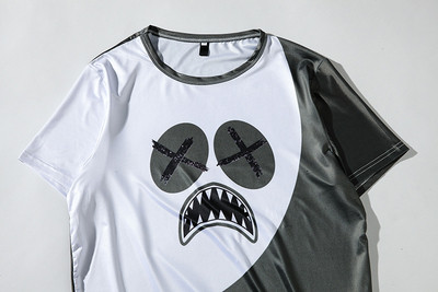 Alkalmi férfi póló három színben rátét-aszimmetrikus mintával