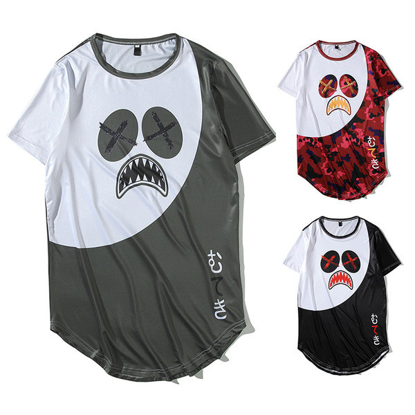 Alkalmi férfi póló három színben rátét-aszimmetrikus mintával