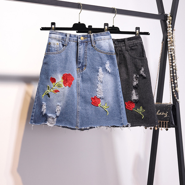 Stílusos női szett kétrészes ing + szoknya hímzéssel