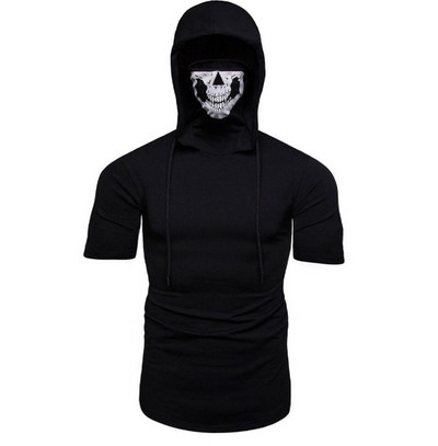 Férfi alkalmi póló négy színben kapucnival