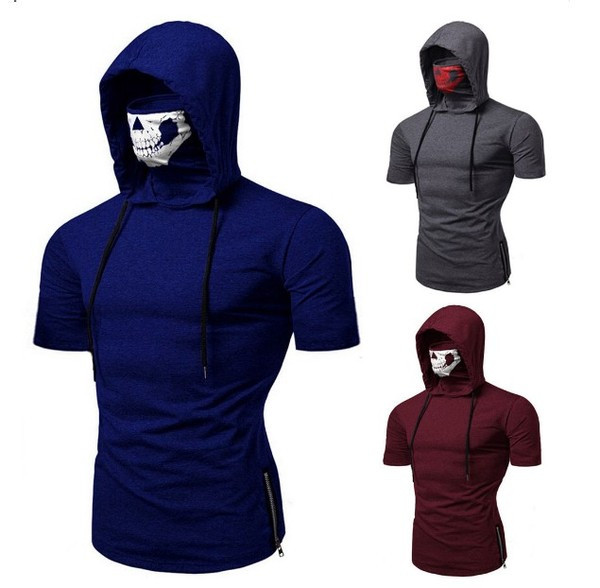 Férfi alkalmi póló négy színben kapucnival