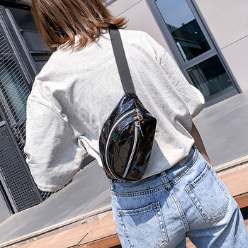 Модерна дамска чанта за кръста в преливащи цветове 