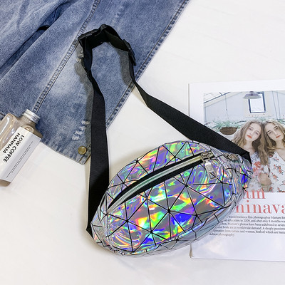 Modern női deréktáska irizáló színekben
