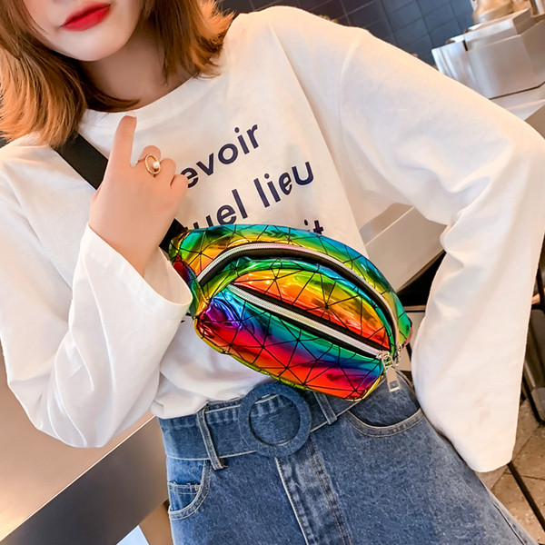 Modern női deréktáska irizáló színekben