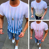 Modern csíkos férfi póló három színben