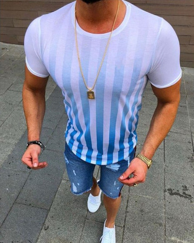 Modern csíkos férfi póló három színben