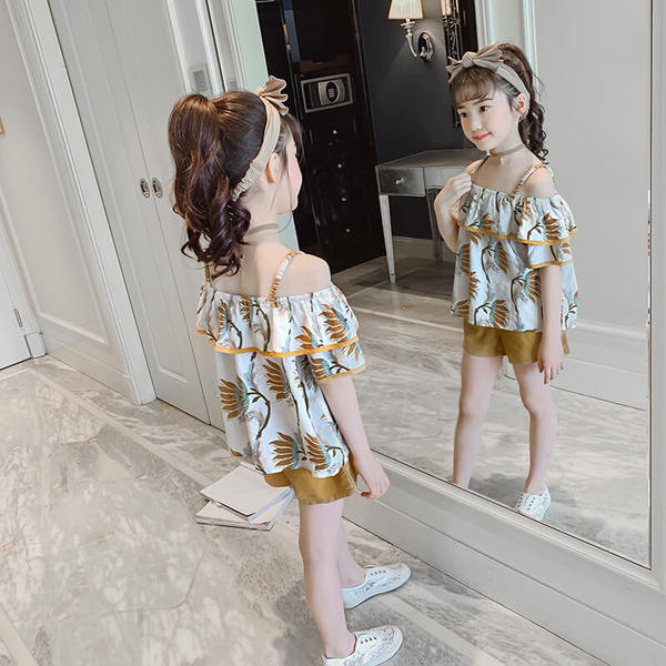 Gyerek modern szett lányoknak virágos motívumokkal