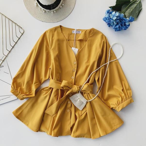 Stílusos női ing nyakkendővel több színben