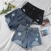 Modern női rövid farmer több színben, szakadt motívummal