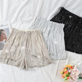 Modern női rövidnadrág flitterekkel, három színben
