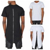 Modern férfi póló fehér és fekete színben, cipzárral