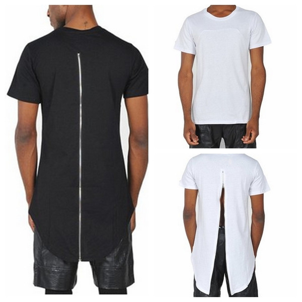 Modern férfi póló fehér és fekete színben, cipzárral