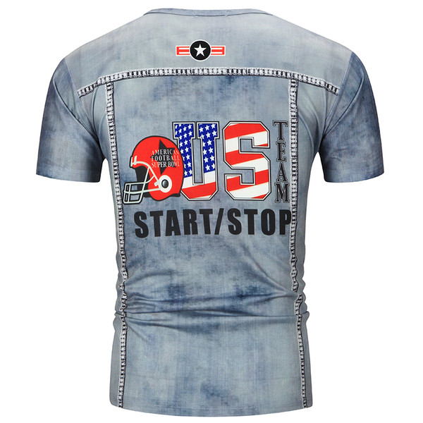 Modern férfi póló kék rátéttel