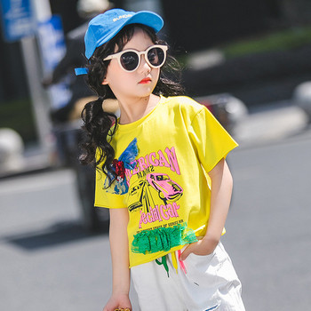 Μοντέρνα παιδική μπλούζα για τα κορίτσια σε δύο χρώματα