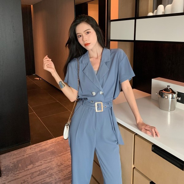 Stílusos női szett két részből, kék és fekete színben