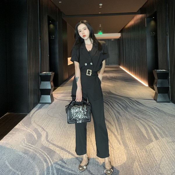 Stílusos női szett két részből, kék és fekete színben