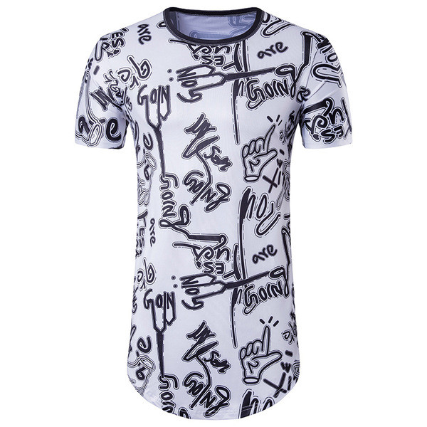 Modern, fehér, feliratos férfi póló