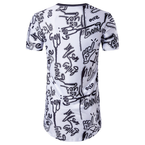 Modern, fehér, feliratos férfi póló