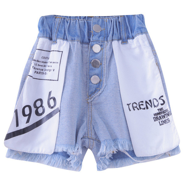 Blugi scurti moderni pentru copii cu nasturi - pentru fete