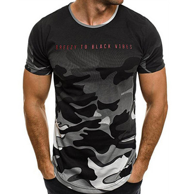 Modern férfi póló terepszínű mintával, három színben
