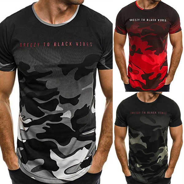 Modern férfi póló terepszínű mintával, három színben