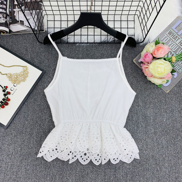 Modern női felső, vékony pántokkal, fehér, sárga és rózsaszín színben