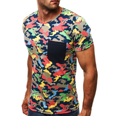 Tricou casual barbatesc cu model de camuflaj in diferite culori