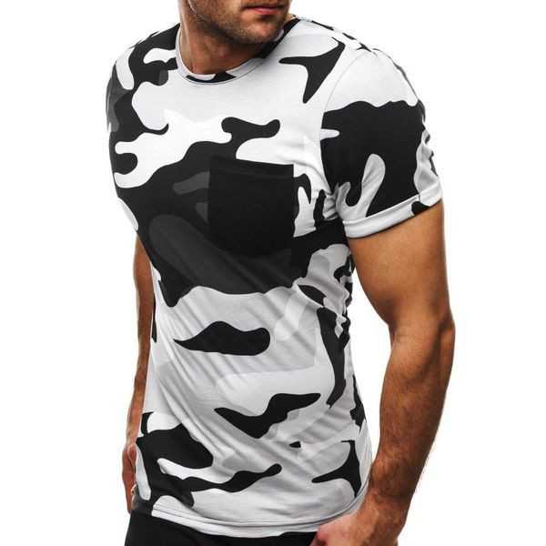 Tricou casual barbatesc cu model de camuflaj in diferite culori
