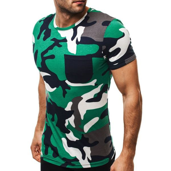 Tricou casual barbatesc cu model de camuflaj in diferite culori