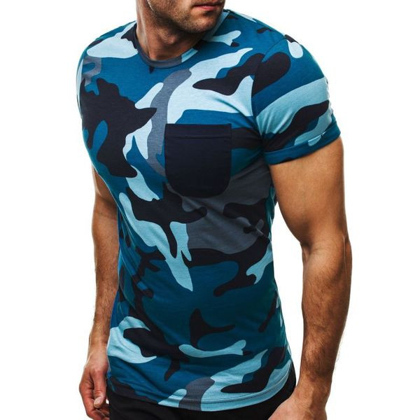 Tricou casual barbatesc cu model de camuflaj in diferite culori