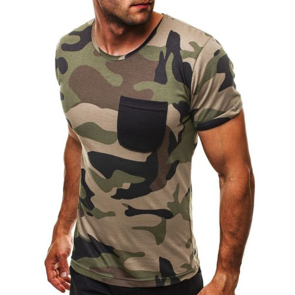 Tricou casual barbatesc cu model de camuflaj in diferite culori