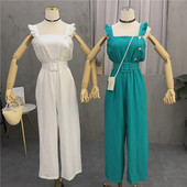 Stílusos női overál övvel és gombokkal több színben