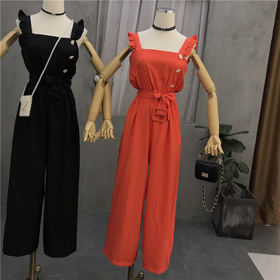 Stílusos női overál övvel és gombokkal több színben