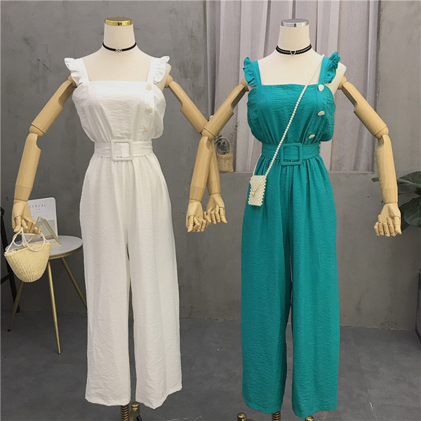 Stílusos női overál övvel és gombokkal több színben