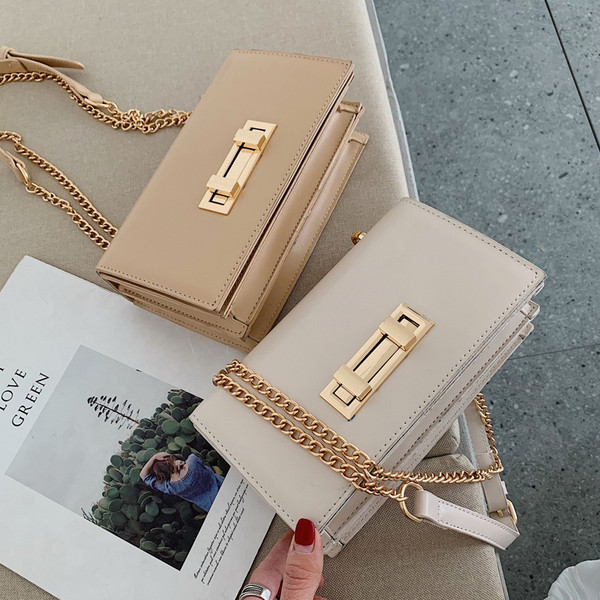 Eko bőrből készült stílusos női táska öt színben fém rögzítéssel és hosszú fémlánccal