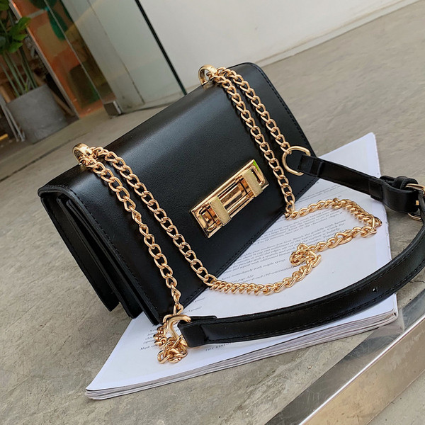 Eko bőrből készült stílusos női táska öt színben fém rögzítéssel és hosszú fémlánccal