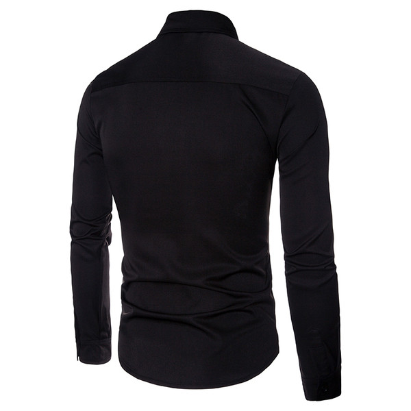 Stílusos férfi ing fekete-fehér színben