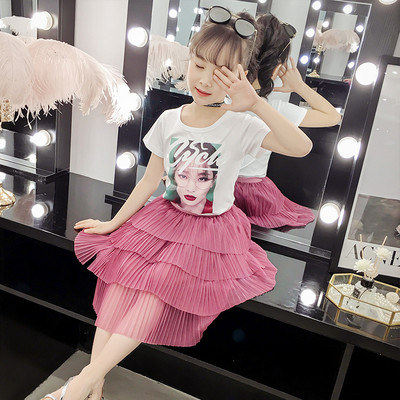 Gyerekkészlet lányoknak két színben, két részből - szoknya és póló