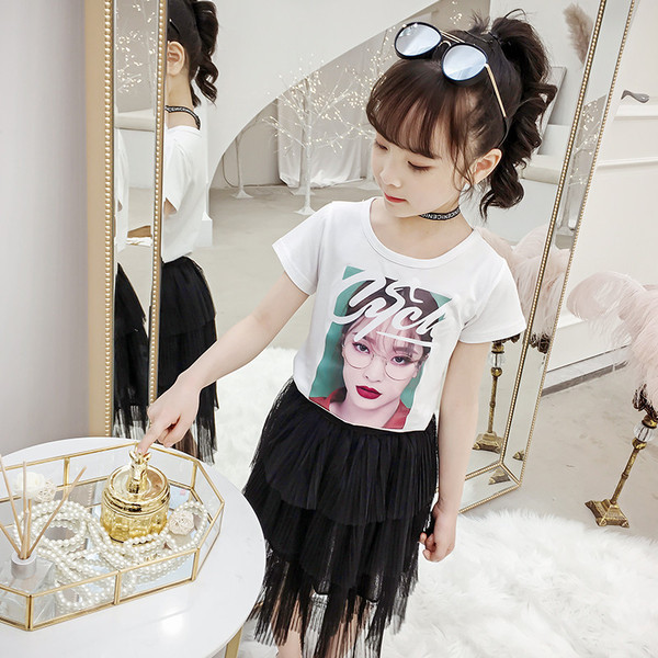 Gyerekkészlet lányoknak két színben, két részből - szoknya és póló